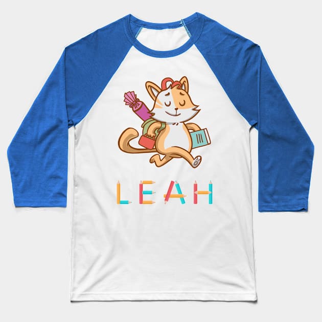 Enlapulation Cat Leah Baseball T-Shirt by DePit DeSign